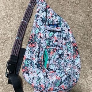 HTF Vintage Kavu Paint Splatter Rope Sling Bag EUC